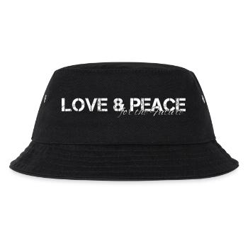 Love & Peace - Kinder Bucket Hat - Schwarz - Vorne