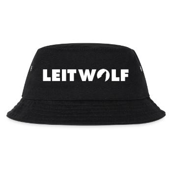 Leitwolf Schriftzug in weiß - Kinder Bucket Hat - Schwarz - Vorne