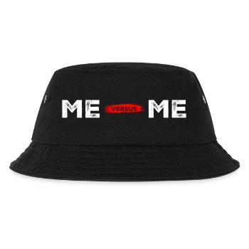 Me Me Roter Pinsel Geteiltes Porträt - Kinder Bucket Hat - Schwarz - Vorne