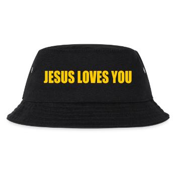 Jesus loves you - Kinder Bucket Hat - Schwarz - Vorne