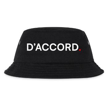 OKAY. Minimalistisches Design, subtiler Humor - Kinder Bucket Hat - Schwarz - Vorne