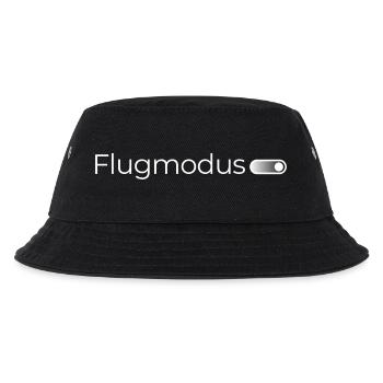 Flugmodus an. – Minimalistisches Design in Weiß - Kinder Bucket Hat - Schwarz - Vorne