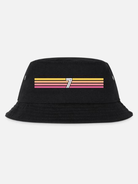 7 Trikotnummer 7 – 7 Jahre alter Retro 7 Geburtstag - Kinder Bucket Hat - Schwarz