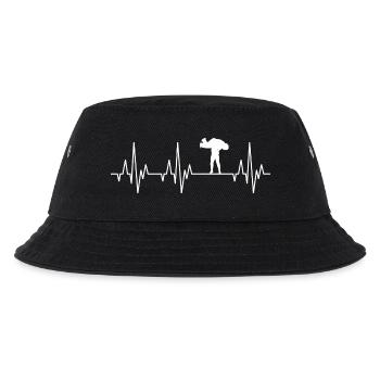 Heartbeat ECG Catcher wrestler wrestler wrestling - Kids’ Bucket Hat - black - Front