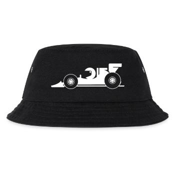 Racing Formel Auto comic cartoon Rennauto Team - Kinder Bucket Hat - Schwarz - Vorne