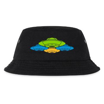 Colorful group of UFO's squadrons - Kids’ Bucket Hat - black - Front