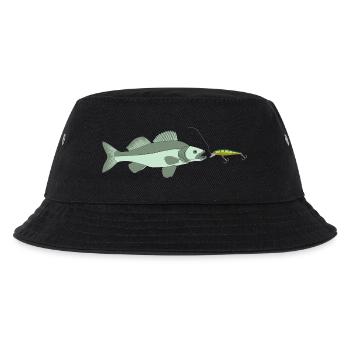 Zander jagt Kunstköder - Kinder Bucket Hat - Schwarz - Vorne