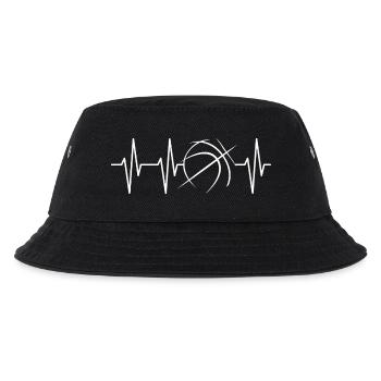 Basketball Heartbeat Symbol Pulse Streetball Lines - Kids’ Bucket Hat - black - Front