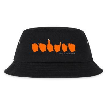 Marina (Orange mit weißen Nägeln) - Kinder Bucket Hat - Schwarz - Vorne