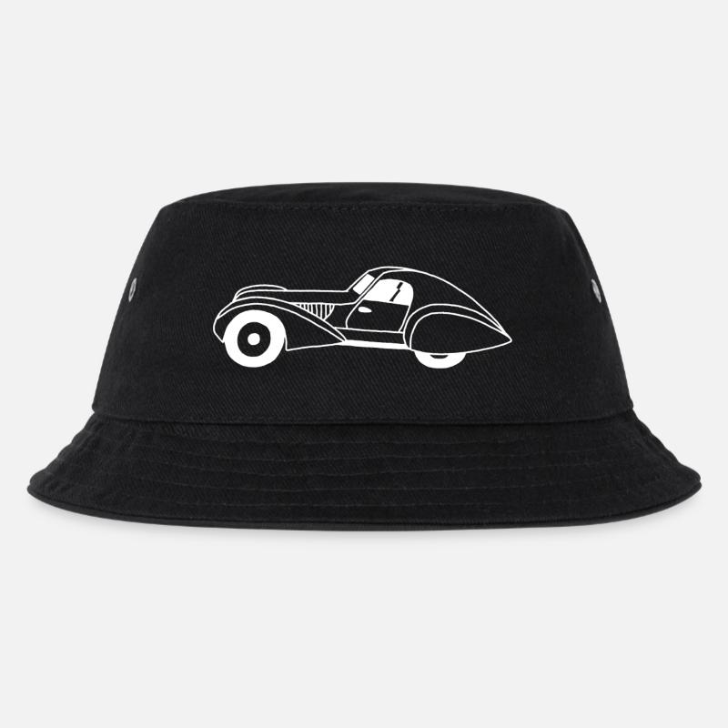 Weißes Auto und Wassertropfen - Kinder Bucket Hat - Schwarz
