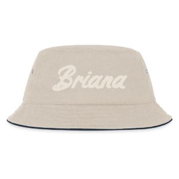 Briana Namensgebung Namensschild Namenstag - Kinder Bucket Hat - Natur/Navy - Vorne