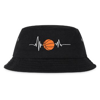 Basketballspieler Herzschlag Basketball - Kinder Bucket Hat - Schwarz - Vorne