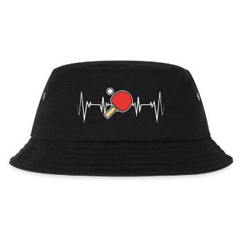Tischtennis Herzschlag Geschenkidee - Kinder Bucket Hat - Schwarz - Vorne