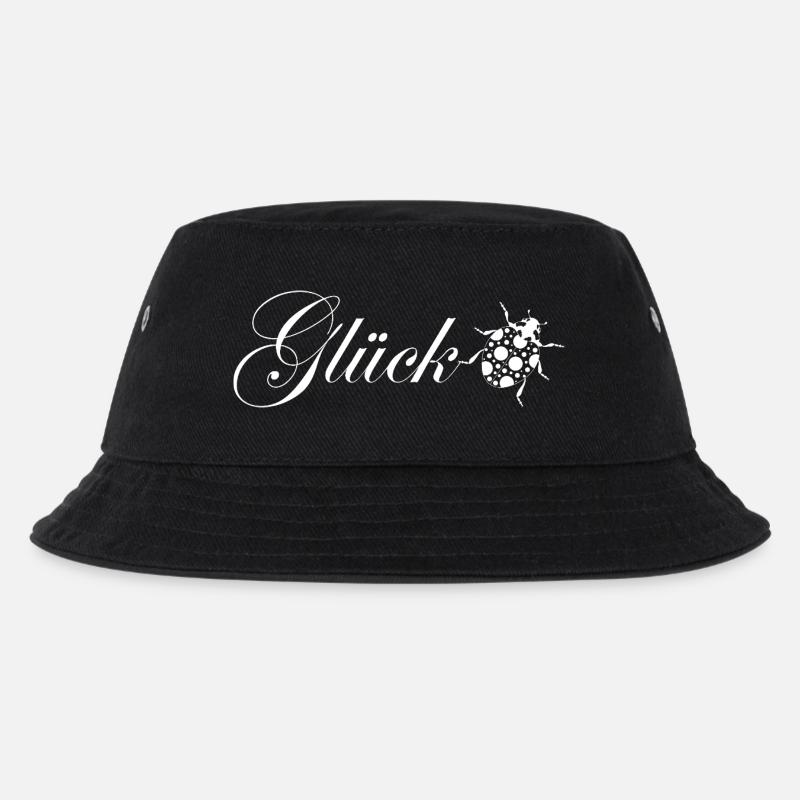 Glück / Marienkäfer / Glücksbringer - Kinder Bucket Hat - Schwarz