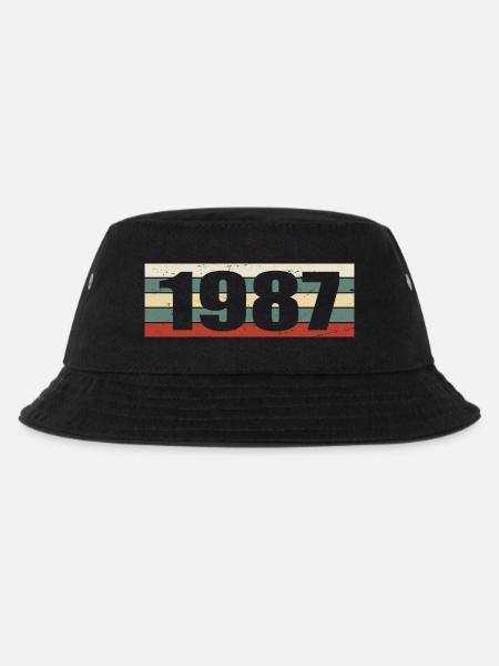 1987 Jahrgang 1987 Geschenk 1987 Geburtstag 1987 - Kinder Bucket Hat - Schwarz