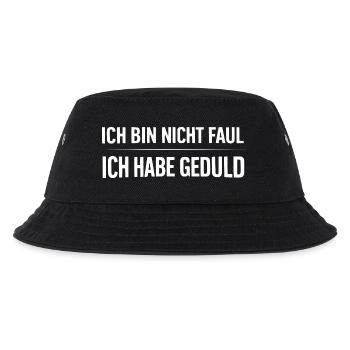 Ich bin nicht faul. Ich habe Geduld - Kinder Bucket Hat - Schwarz - Vorne