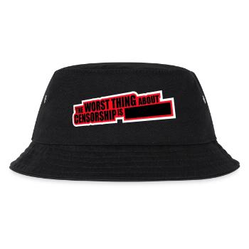 The Worst Thing About Censorship Is Funny Irony - Kids’ Bucket Hat - black - Front