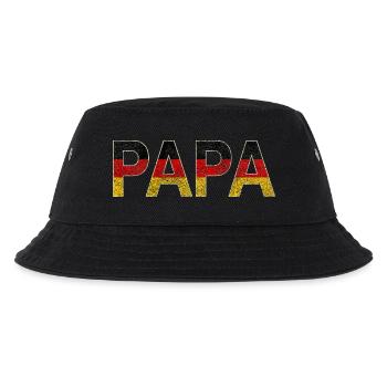Papa im Flaggen-Texture Deutsch - Kinder Bucket Hat - Schwarz - Vorne