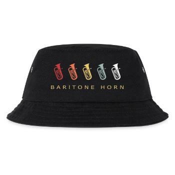 Baritone Horn Retro Brass Band Brass Instrument - Kids’ Bucket Hat - black - Front