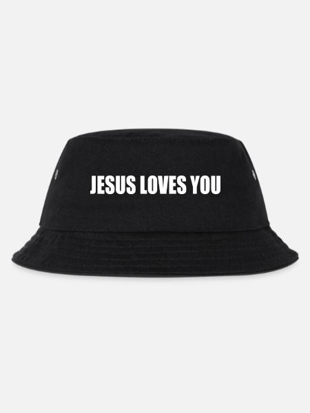 Jesus loves you - Kinder Bucket Hat - Schwarz
