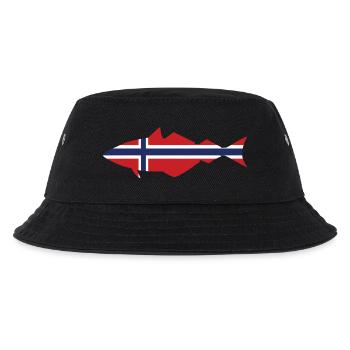 Seelachs Norwegen für Angler die im Fjord angeln - Kinder Bucket Hat - Schwarz - Vorne