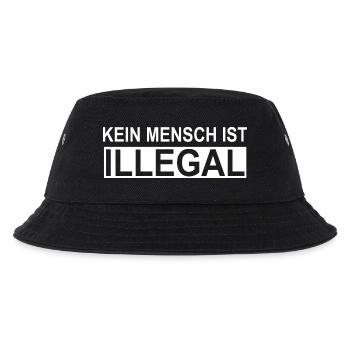 Kein Mensch ist Illegal - Kinder Bucket Hat - Schwarz - Vorne