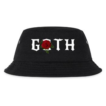 Gothic, Gothic-Thema mit roter Rose - Kinder Bucket Hat - Schwarz - Vorne