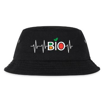 Herzschlag Bio gesund grün Ernährung Puls icon - Kinder Bucket Hat - Schwarz - Vorne