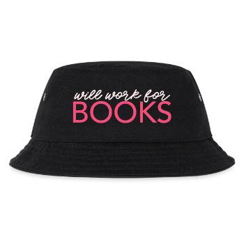 Will Work For Books - Kids’ Bucket Hat - black - Front