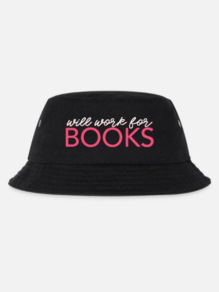 Will Work For Books - Kids’ Bucket Hat - black