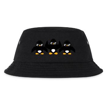 3 Pinguine Bodybuilder Sonnenbrille Kopfhörer Team - Kinder Bucket Hat - Schwarz - Vorne