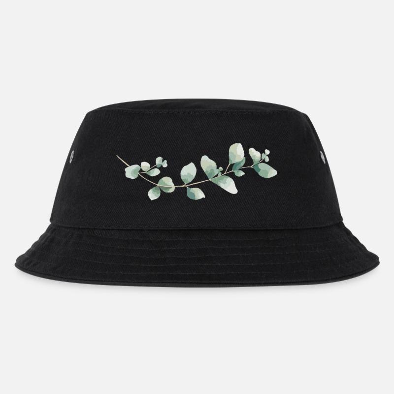 Eukalyptus - Kinder Bucket Hat - Schwarz