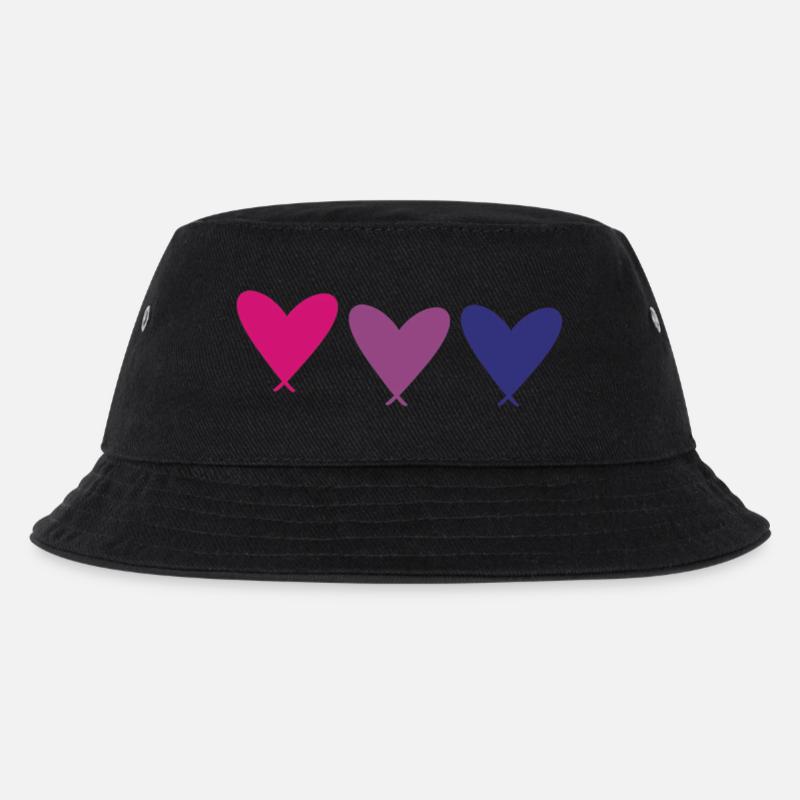 BiHearts - Kinder Bucket Hat - Schwarz