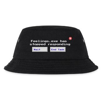 Feelings.exe reagiert nicht mehr – Glitched Sad - Kinder Bucket Hat - Schwarz - Vorne