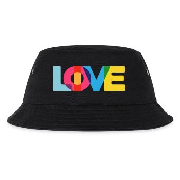 Live Love Festival Rave Party Strand Urlaub Sommer - Kinder Bucket Hat - Schwarz - Vorne