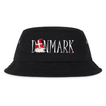 Dänischer Wintergnom mit Flaggenhut - Kinder Bucket Hat - Schwarz - Vorne