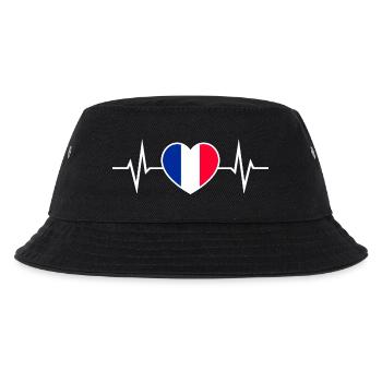 France Heartbeat ECG Love Heart France Fan - Bob Enfant - noir - Devant