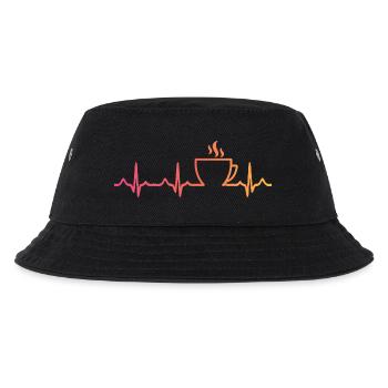Sunset Coffee, Heartbeat, Coffee - Kids’ Bucket Hat - black - Front