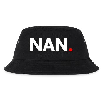 NAN. | Minimalistischer humoristischer Ausdruck - Kinder Bucket Hat - Schwarz - Vorne