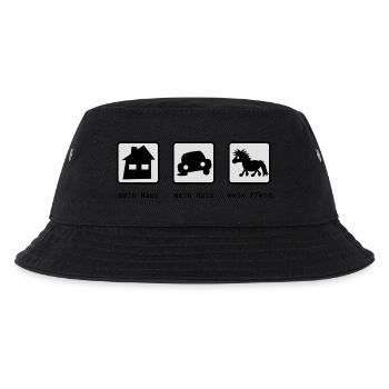 Mein Haus, mein Auto, mein Pferd - Kinder Bucket Hat - Schwarz - Vorne