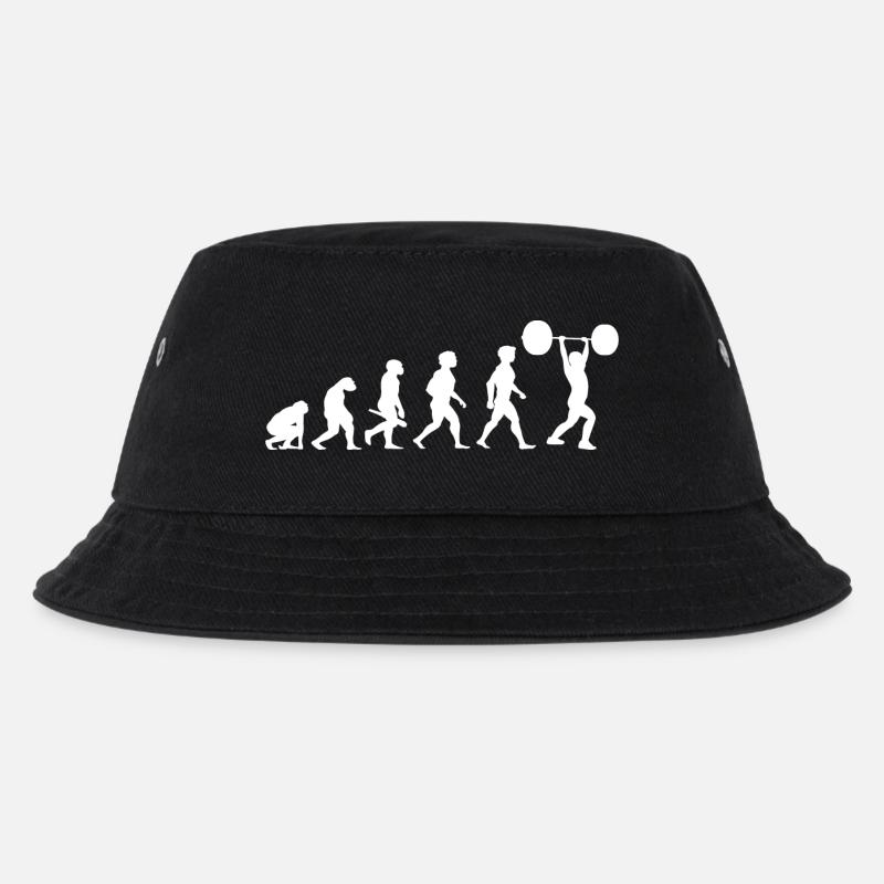 Evolution Gewichtheben Kraftsport Bodybuilding - Kinder Bucket Hat - Schwarz