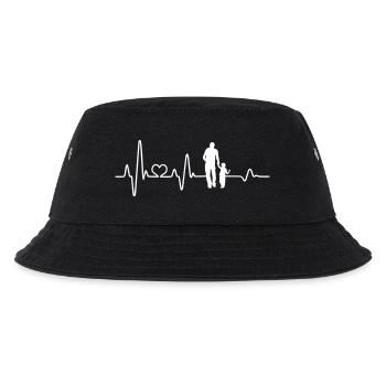Bester Papa Vater und Sohn Hand in Hand Herzschlag - Kinder Bucket Hat - Schwarz - Vorne