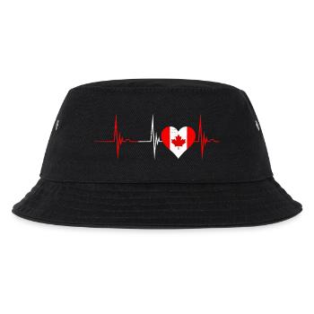 Kanada Herzschlag - Kinder Bucket Hat - Schwarz - Vorne