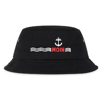 Moin Meer Anker Windstärke Sturm - Kinder Bucket Hat - Schwarz - Vorne