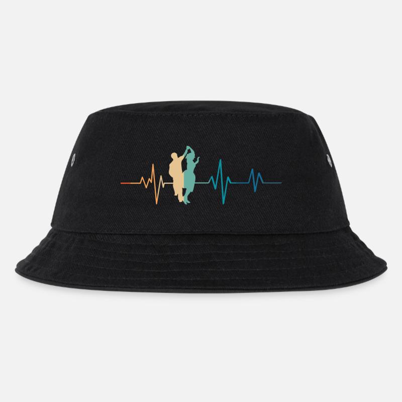 Retro Tanz Herzschlag - Kinder Bucket Hat - Schwarz
