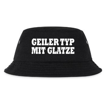 geiler typ mit glatze - Kinder Bucket Hat - Schwarz - Vorne
