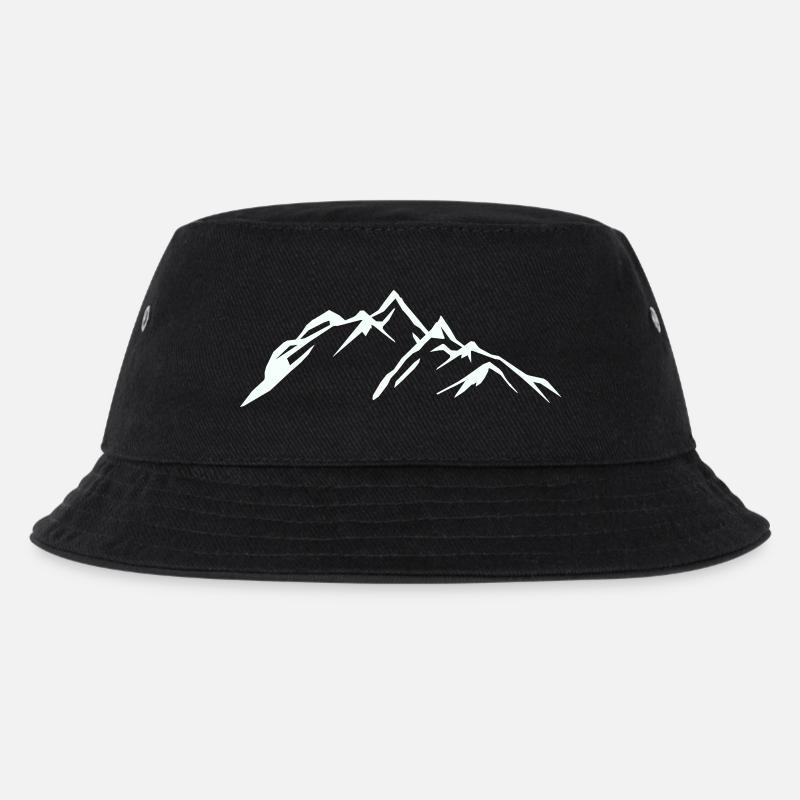 berge - Kinder Bucket Hat - Schwarz