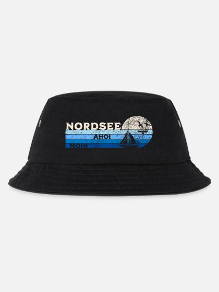 Nordsee Segelboot und Möwen - Kinder Bucket Hat - Schwarz