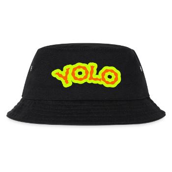 YOLO Neon Limette Psychedelisch - Kinder Bucket Hat - Schwarz - Vorne