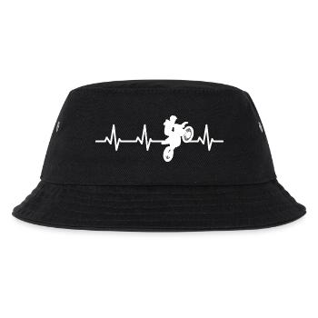 Herzschlag Motocross Fahrer - Kinder Bucket Hat - Schwarz - Vorne